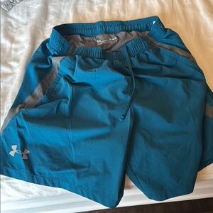 Under Armour Men's Teal and Gray Athletic Shorts